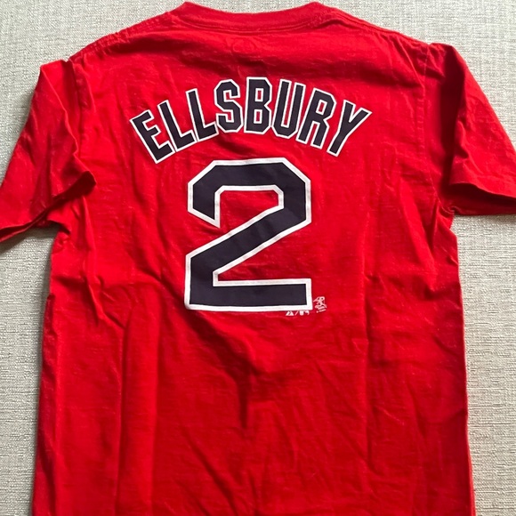 NEW Majestic Jacoby Ellsbury Women’s MLB Apparel Red Sox Name and Number T-Shirt - Picture 3 of 7